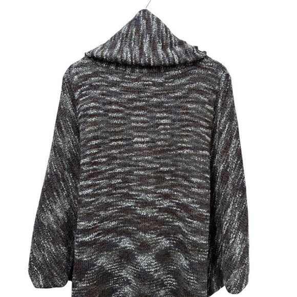 CHLOE K. Poncho Sweater Size XL Gray Knit Cowl Neck Womens Top - Picture 3 of 7